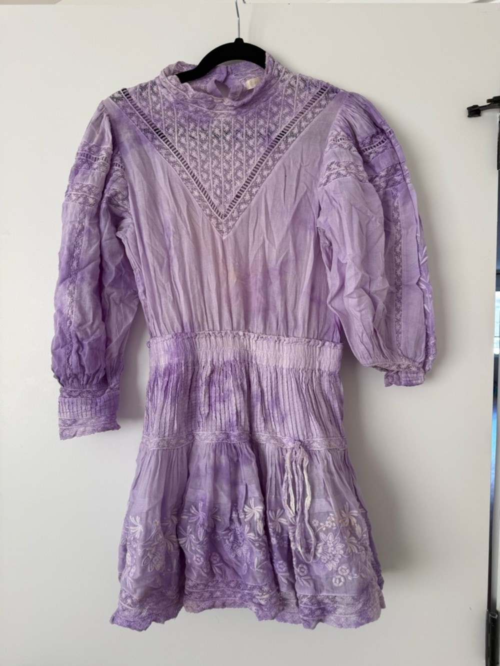 LoveShackFancy Lilac Embroidered Dress